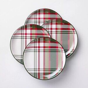 4pk 10.5" Christmas Plaid Melamine Dinner Plate - Hearth & Hand Magnolia, Target